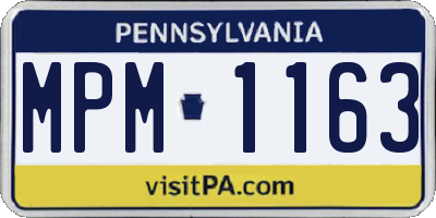 PA license plate MPM1163