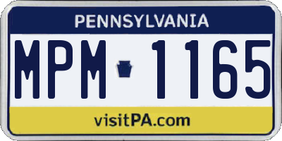 PA license plate MPM1165