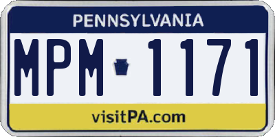 PA license plate MPM1171