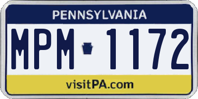 PA license plate MPM1172