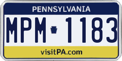 PA license plate MPM1183