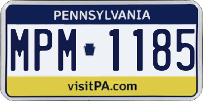 PA license plate MPM1185