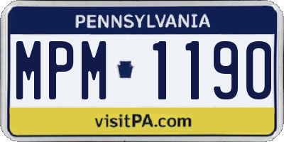 PA license plate MPM1190