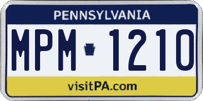 PA license plate MPM1210