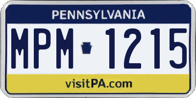 PA license plate MPM1215