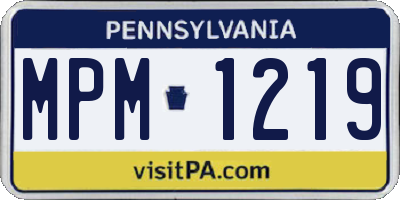 PA license plate MPM1219