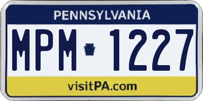 PA license plate MPM1227