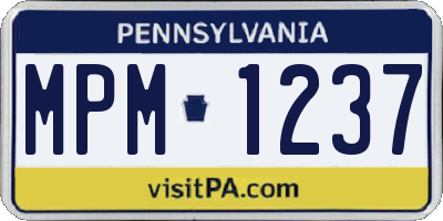 PA license plate MPM1237
