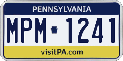 PA license plate MPM1241