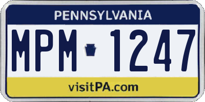 PA license plate MPM1247