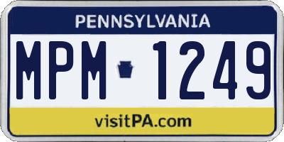 PA license plate MPM1249