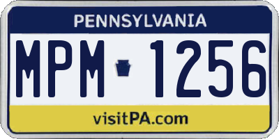 PA license plate MPM1256