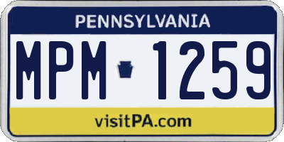 PA license plate MPM1259