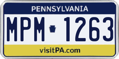 PA license plate MPM1263