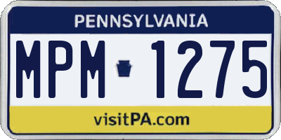 PA license plate MPM1275