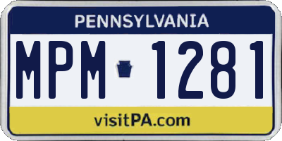 PA license plate MPM1281