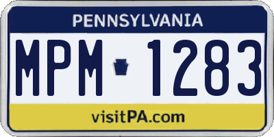 PA license plate MPM1283