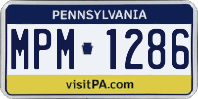 PA license plate MPM1286