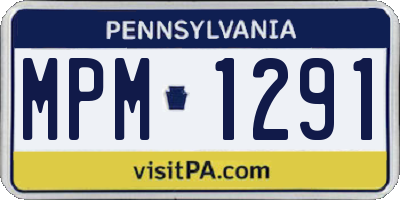 PA license plate MPM1291