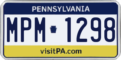 PA license plate MPM1298