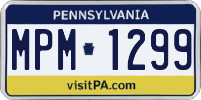 PA license plate MPM1299
