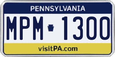 PA license plate MPM1300