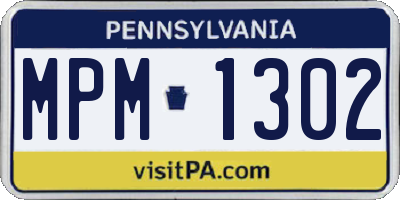 PA license plate MPM1302