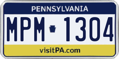 PA license plate MPM1304