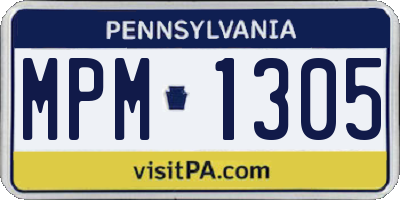 PA license plate MPM1305