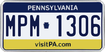 PA license plate MPM1306