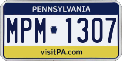 PA license plate MPM1307