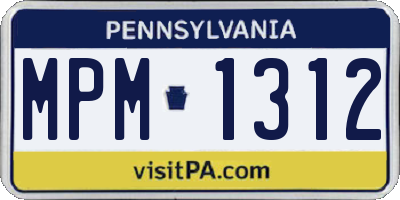 PA license plate MPM1312