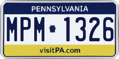 PA license plate MPM1326
