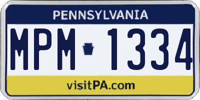 PA license plate MPM1334