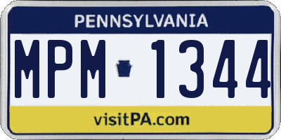 PA license plate MPM1344
