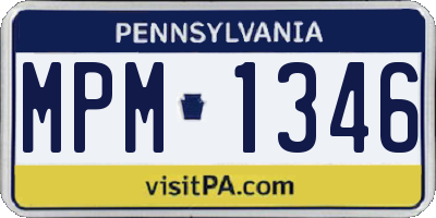 PA license plate MPM1346
