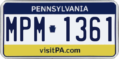 PA license plate MPM1361