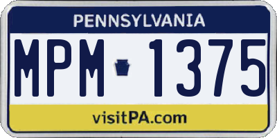 PA license plate MPM1375