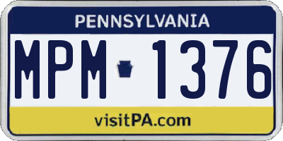 PA license plate MPM1376