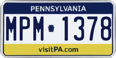 PA license plate MPM1378