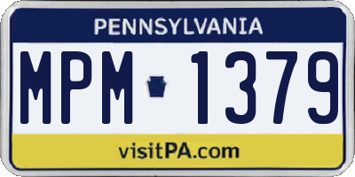 PA license plate MPM1379