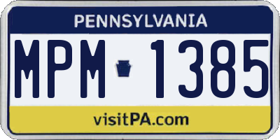 PA license plate MPM1385