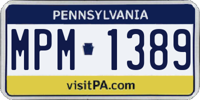 PA license plate MPM1389