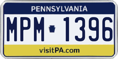 PA license plate MPM1396