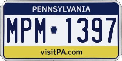 PA license plate MPM1397