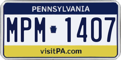 PA license plate MPM1407