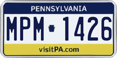 PA license plate MPM1426