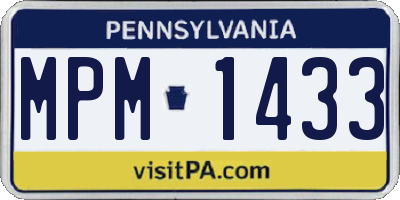 PA license plate MPM1433