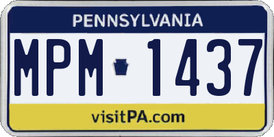 PA license plate MPM1437