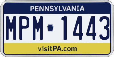 PA license plate MPM1443